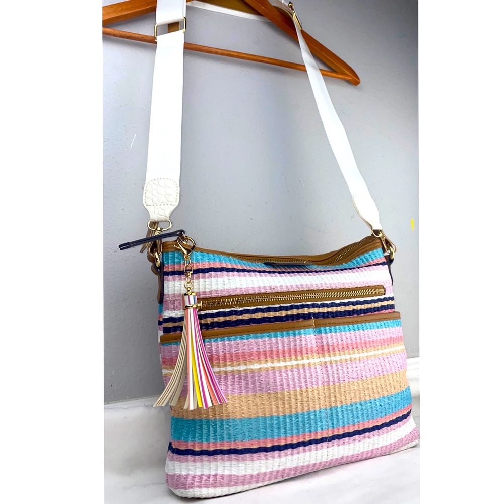 Purse with guitar strap and tassel accessory lot Rossetti crossbody shoulder bag